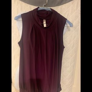 Beautiful Eggplant Mock Turtleneck Sleeveless top